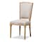 Baxton Studio Cadencia Oak Finish Wood and Beige Upholstered Dining Side Chair 133-7334 - alternate 1